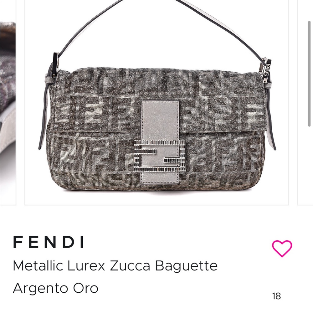 ISO VINTAGE FENDI ZUCCA baguette metallic silver glitter - Picture 1 of 3
